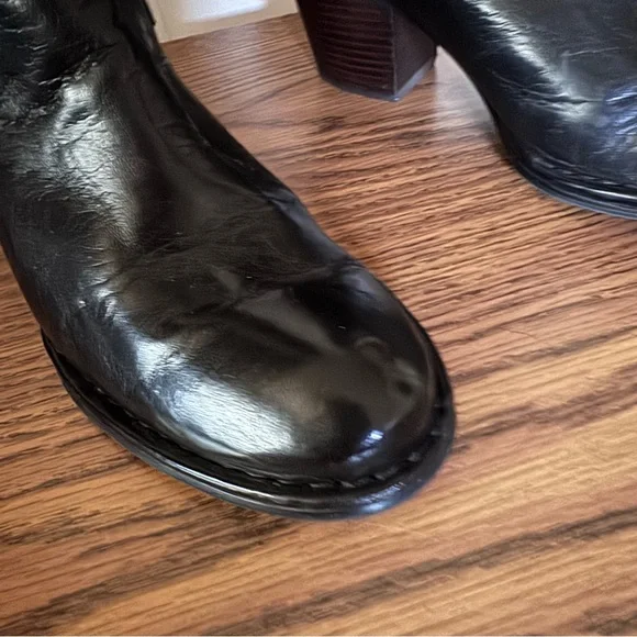 Frye Rory Scrunch Black Leather Boots 9 - Picture 11 of 15